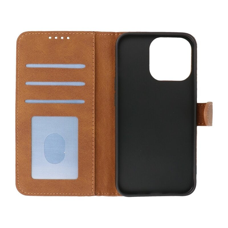 Wallet Cases Hoesje voor iPhone 13 Pro Max Bruin