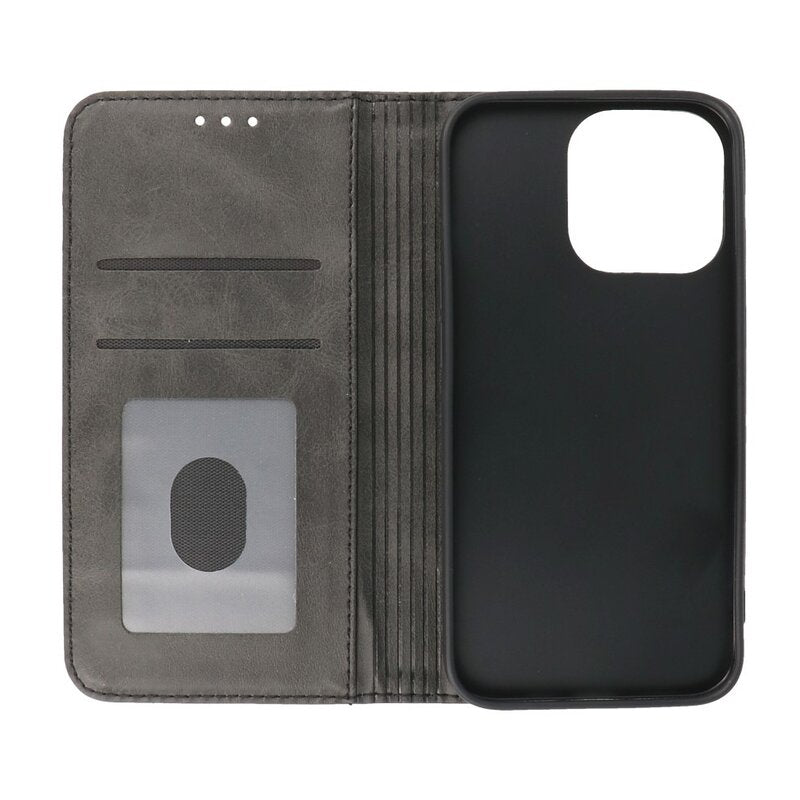 Magnetisch Folio Book Case voor iPhone 13 Pro Zwart
