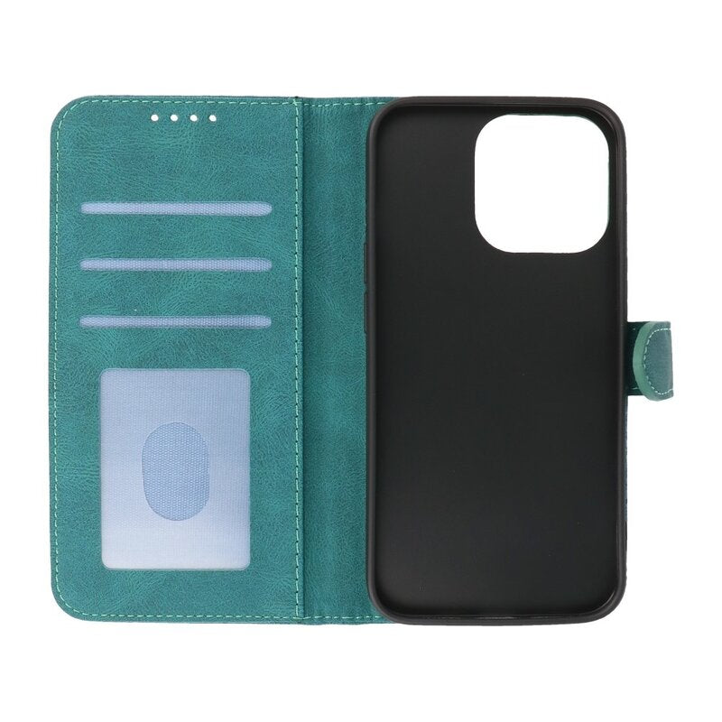 Wallet Cases Hoesje voor iPhone 13 Pro Donker Groen