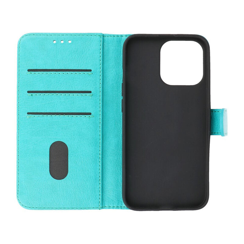 Bookstyle Wallet Cases Hoesje voor iPhone 13 Pro Groen