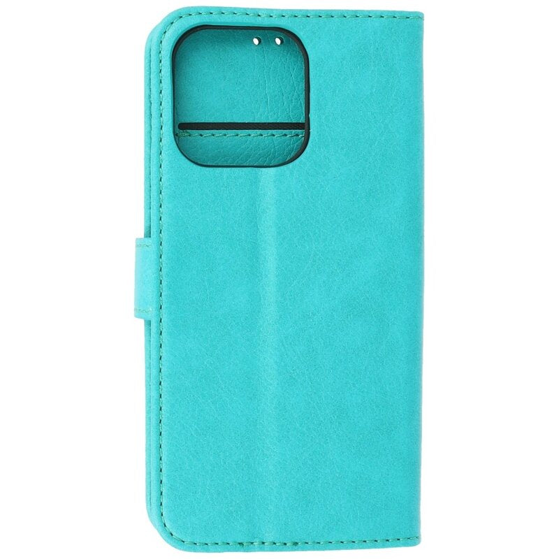 Bookstyle Wallet Cases Hoesje voor iPhone 13 Pro Groen