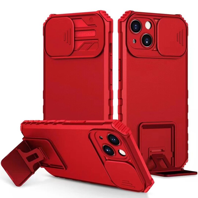 Window - Stand Backcover voor iPhone 13 Pro Rood