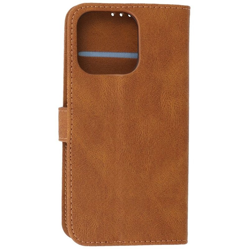 Wallet Cases Hoesje voor iPhone 13 Pro Bruin
