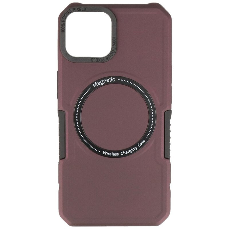 Magnetic Charging Case voor iPhone 13 Bordeaux Rood