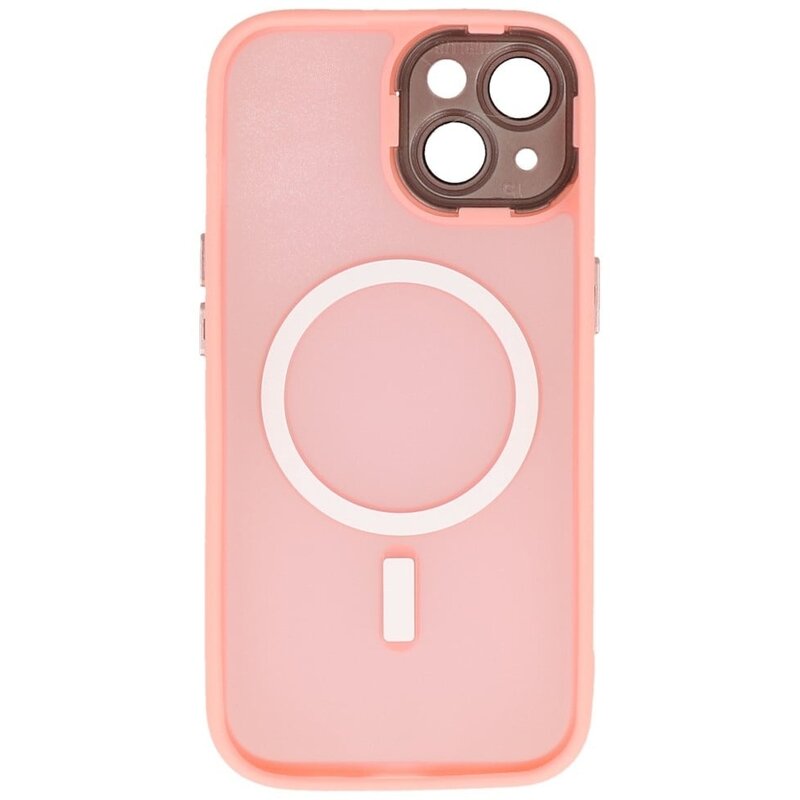 Mat-Transparent met Camera Beschermer Magsafe Case voor iPhone 14 - 13 Roze