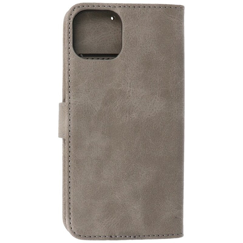 Bookstyle Wallet Cases Hoesje voor iPhone 13 Mini Grijs