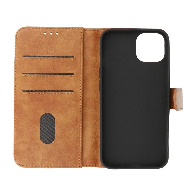 Bookstyle Wallet Cases Hoesje voor iPhone 13 Mini Bruin