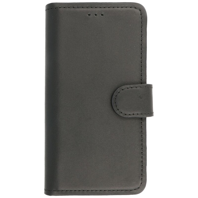MF Handmade Leer Bookstyle Hoesje iPhone 12 Pro Max Zwart