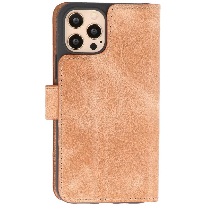 MF Handmade Leer Bookstyle Hoesje iPhone 12 Pro Max Z. Bruin