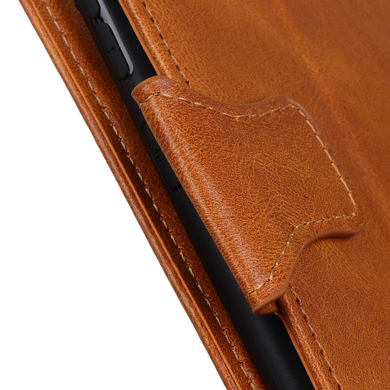 Pull Up PU Leder Bookstyle voor iPhone 12 Pro Max Bruin