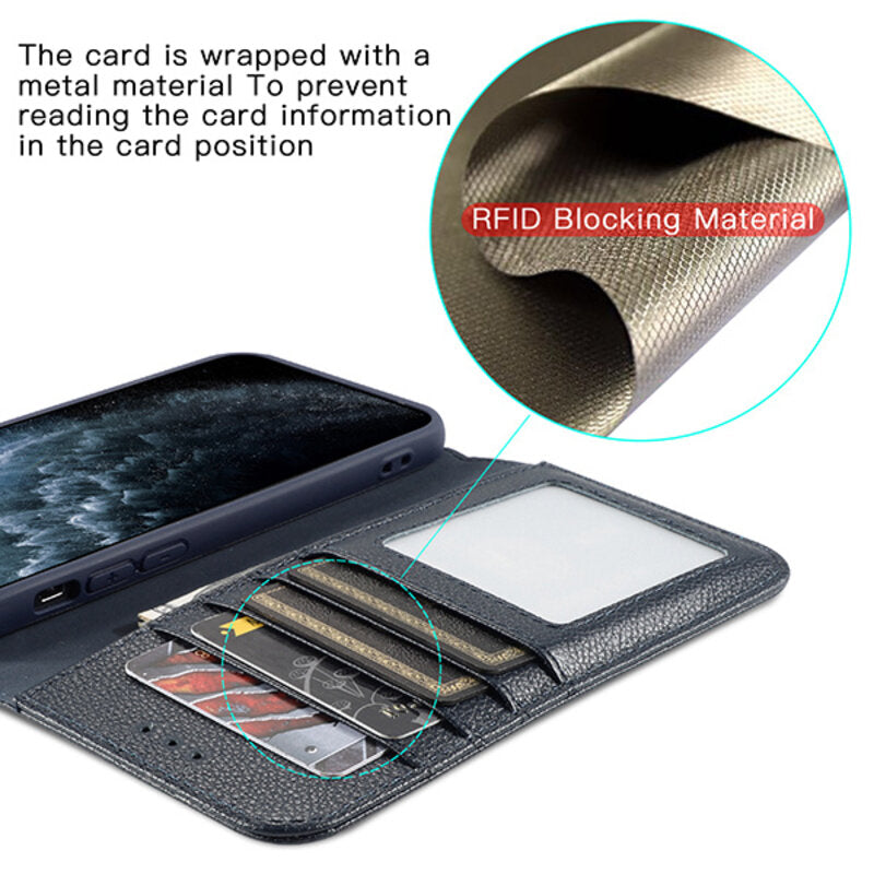 Echt Lederen Hoesje voor iPhone 12 Pro Max Navy