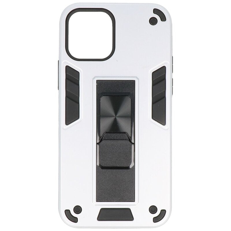 Stand Hardcase Backcover voor iPhone 12 Pro Max Zilver