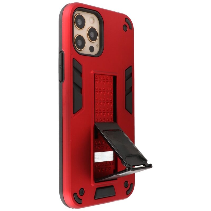 Stand Hardcase Backcover voor iPhone 12 Pro Max Rood