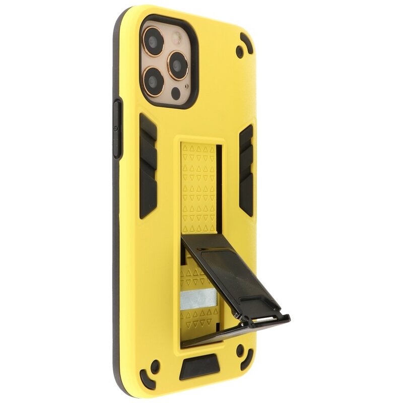 Stand Hardcase Backcover voor iPhone 12 Pro Max Geel