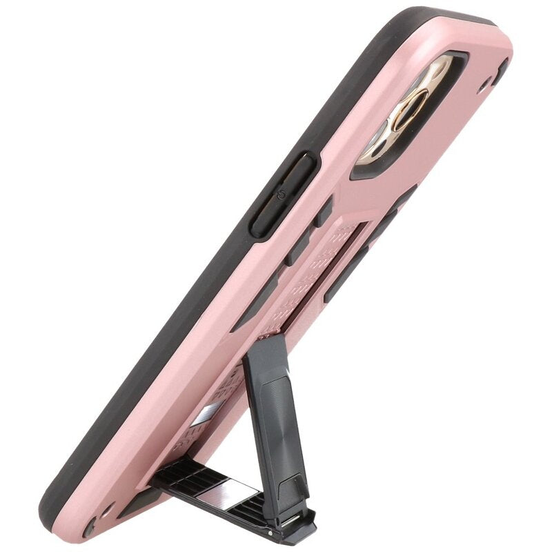 Stand Hardcase Backcover voor iPhone 12 Pro Max Roze