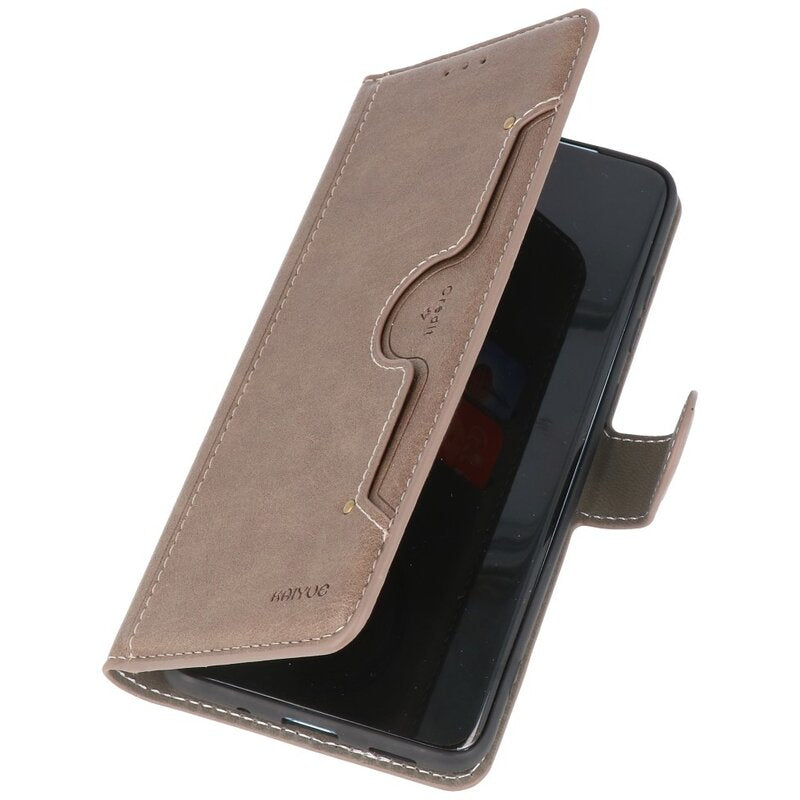 Luxe Portemonnee Hoesje voor iPhone 12 -12 Pro Grijs