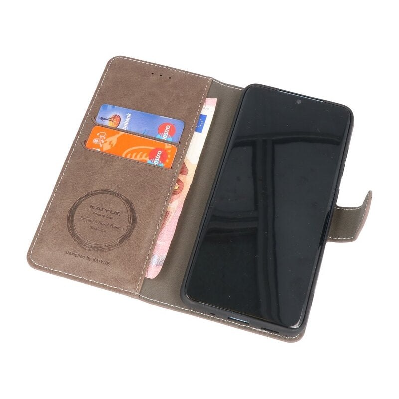 Luxe Portemonnee Hoesje voor iPhone 12 -12 Pro Grijs