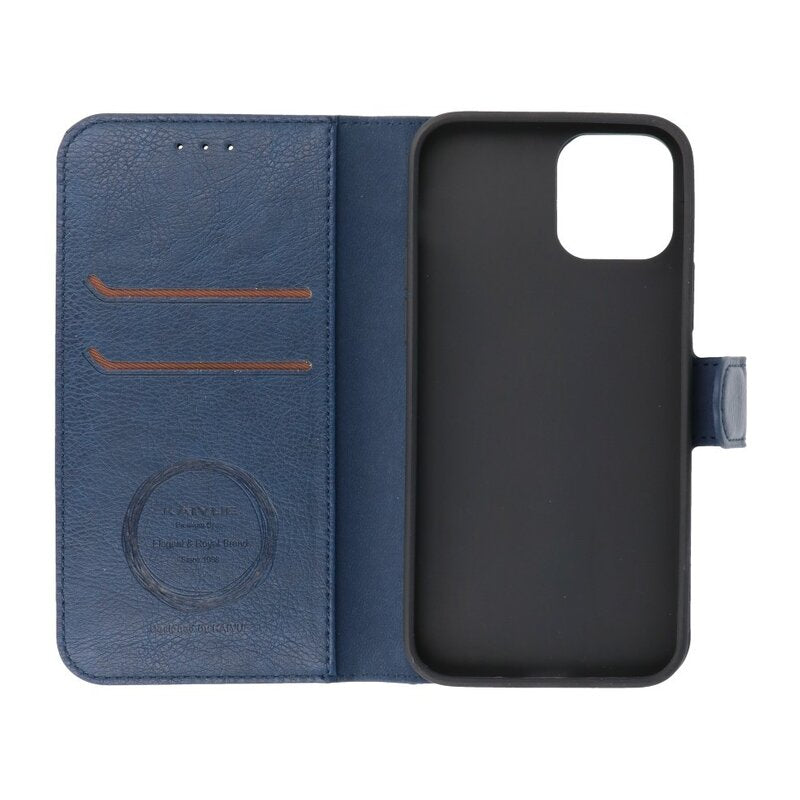 Luxe Portemonnee Hoesje voor iPhone 12 -12 Pro Navy