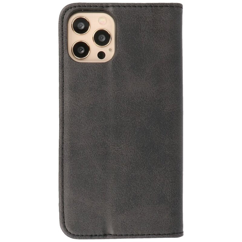 Magnetisch Folio Book Case voor iPhone 12 - 12 Pro Zwart