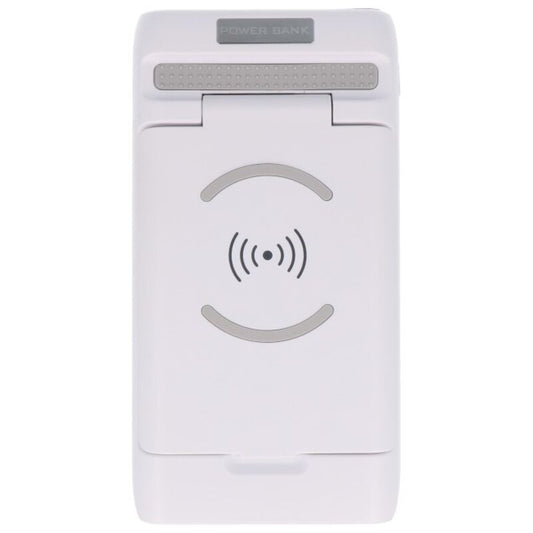 PowerBank + Draadloze Oplader + Bureaulader met Stand Wit