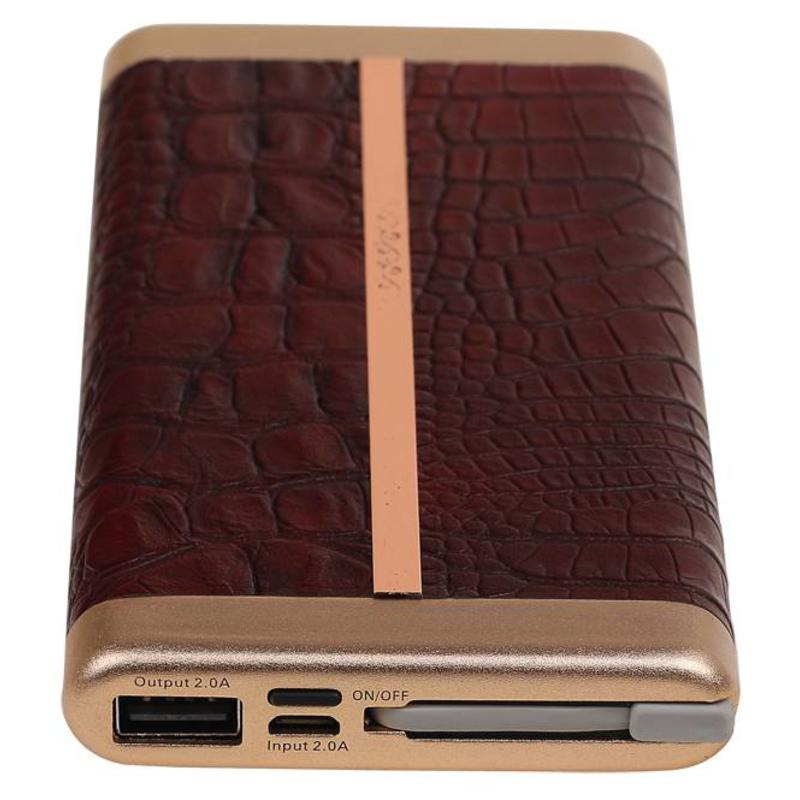 Power Bank D810 met ingebouwd iPhone kabel 10000mAh D.Bruin