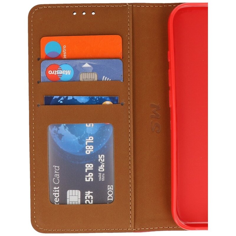 Bookstyle Wallet Cases Hoesje voor iPhone 16 Rood