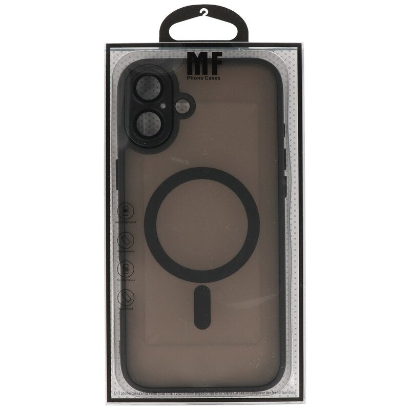 Mat-Transparent met Camera Beschermer Magsafe Case voor iPhone 16 Zwart