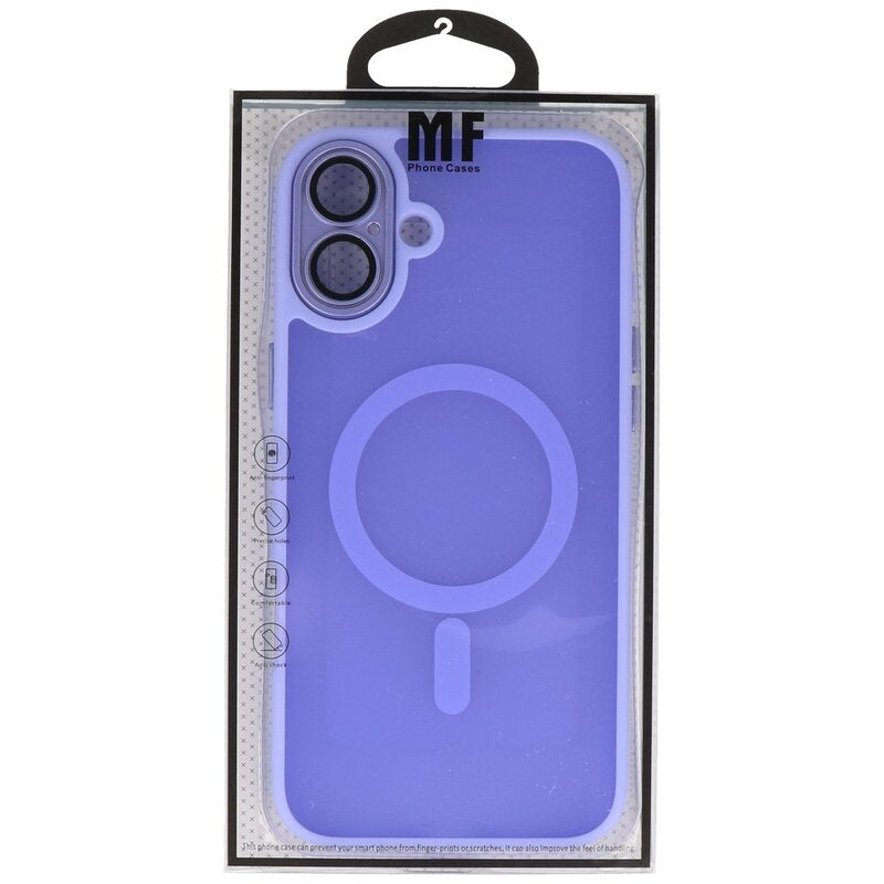 Mat-Transparent met Camera Beschermer Magsafe Case voor iPhone 16 Paars