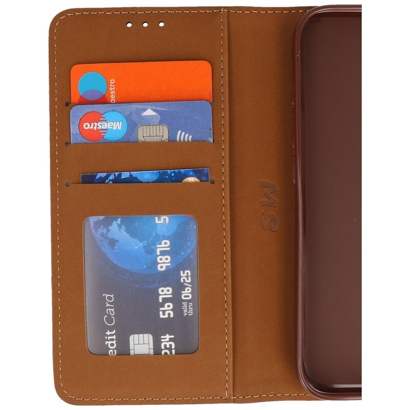 Bookstyle Wallet Cases Hoesje voor iPhone 16 Bruin