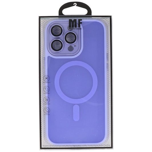 Mat-Transparent met Camera Beschermer Magsafe Case voor iPhone 16 Pro Paars