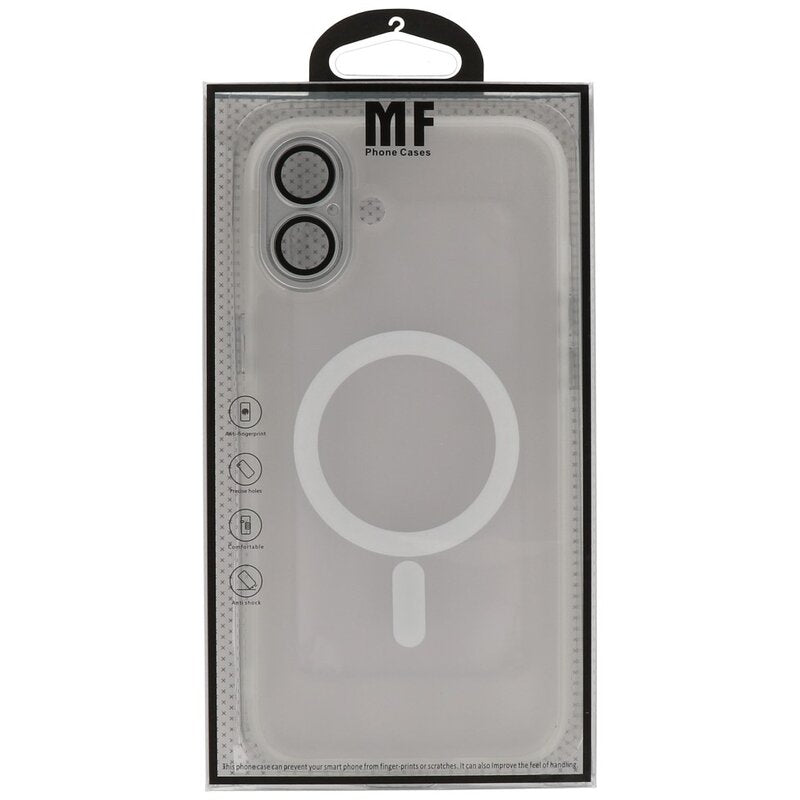 Mat-Transparent met Camera Beschermer Magsafe Case voor iPhone 16 Wit