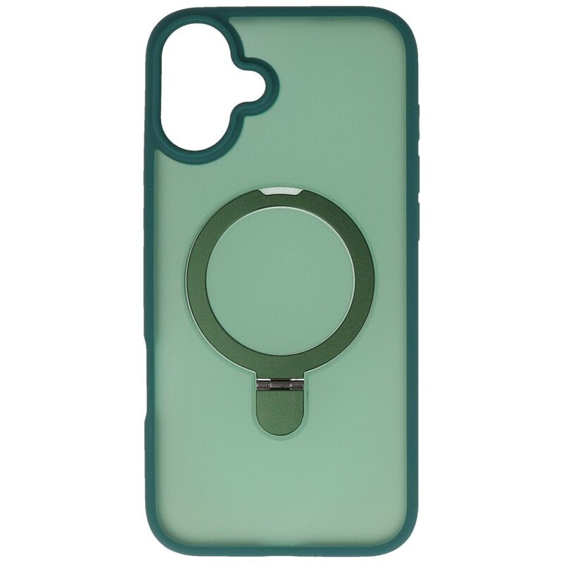Magsafe Mat Transparant - Camera Beschermer Case met Staande Functie voor iPhone 16 Donker Groen