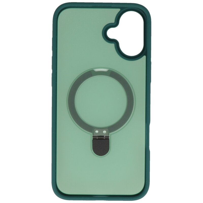 Magsafe Mat Transparant - Camera Beschermer Case met Staande Functie voor iPhone 16 Donker Groen