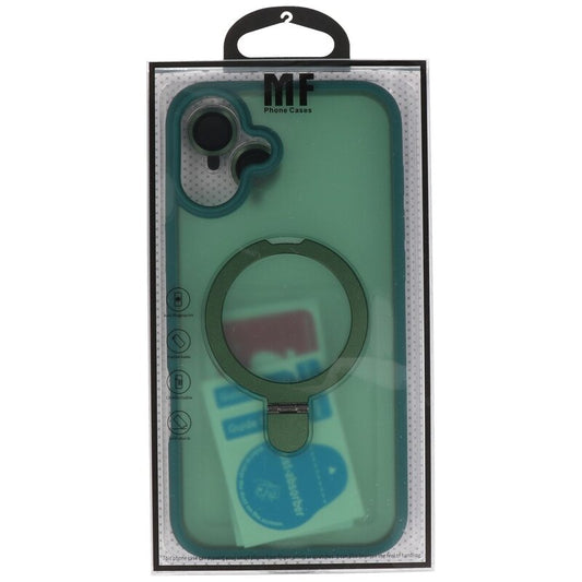 Magsafe Mat Transparant - Camera Beschermer Case met Staande Functie voor iPhone 16 Donker Groen