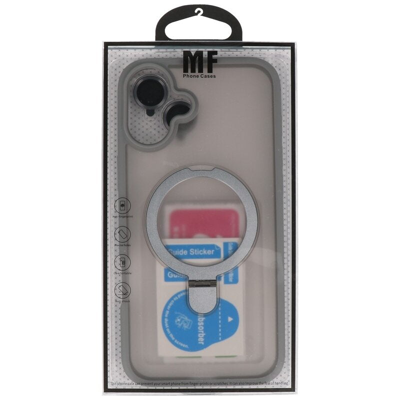 Magsafe Mat Transparant - Camera Beschermer Case met Staande Functie voor iPhone 16 Grijs