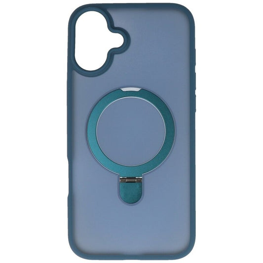 Magsafe Mat Transparant - Camera Beschermer Case met Staande Functie voor iPhone 16 Blauw