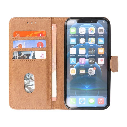 Bookstyle Wallet Cases Hoesje voor iPhone 15 Pro Max Bruin