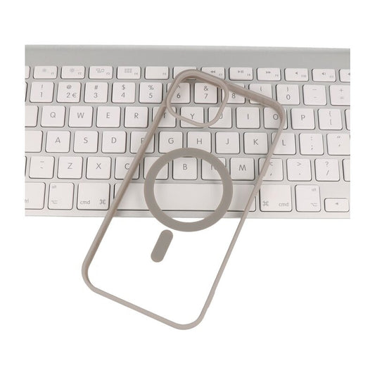 Fashion Color-Transparent Magsafe Case voor iPhone 15 Pro Max Grijs