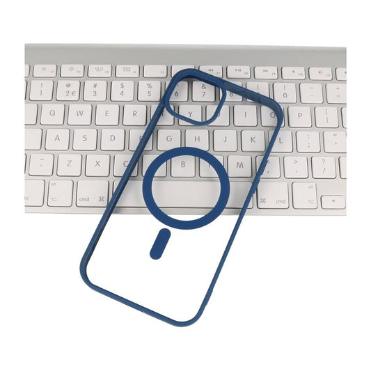 Fashion Color-Transparent Magsafe Case voor iPhone 15 Pro Max Navy