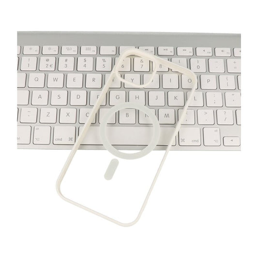 Fashion Color-Transparent Magsafe Case voor iPhone 15 Pro Max Wit