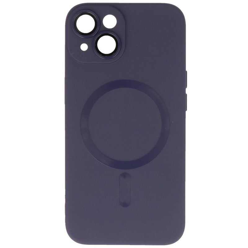 MagSafe Hoesje met Camera Beschermer voor iPhone 15 Nacht Paars