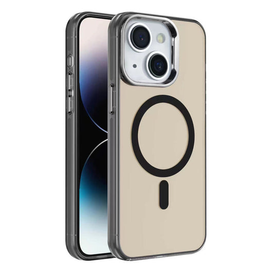 IMD Magnetic Fashion Color Hard Case voor iPhone 15 Zwart