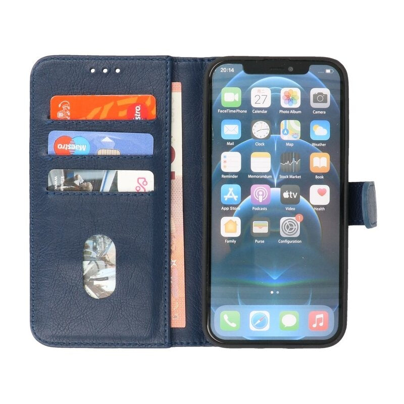 Bookstyle Wallet Cases Hoesje voor iPhone 15 Navy