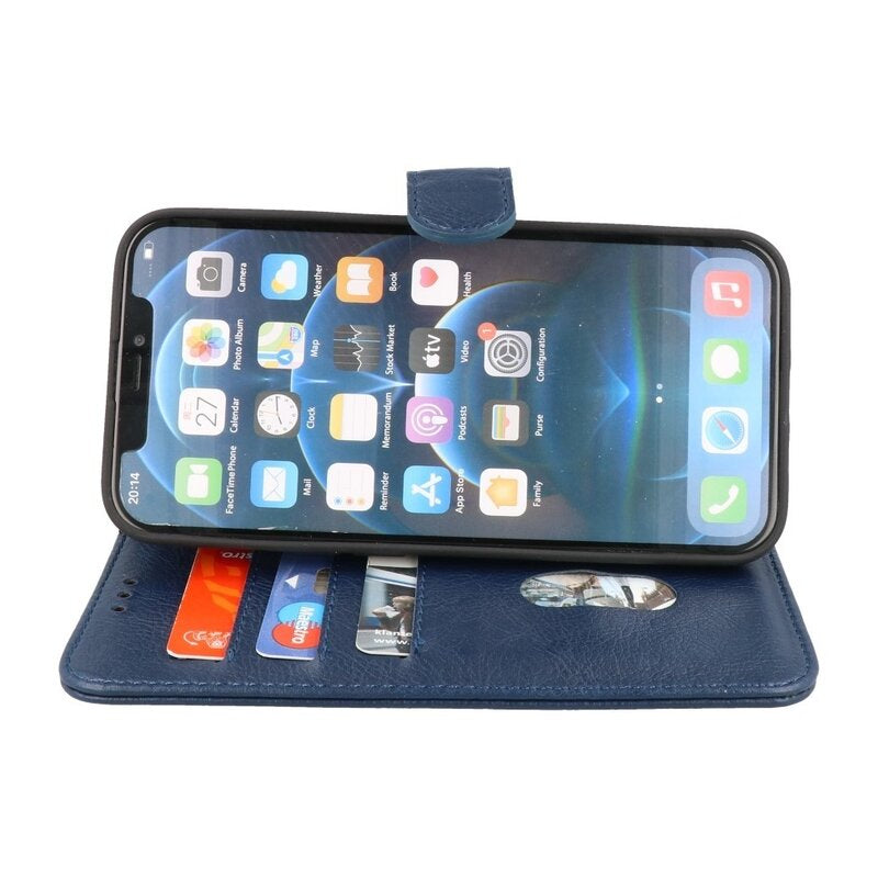 Bookstyle Wallet Cases Hoesje voor iPhone 15 Navy