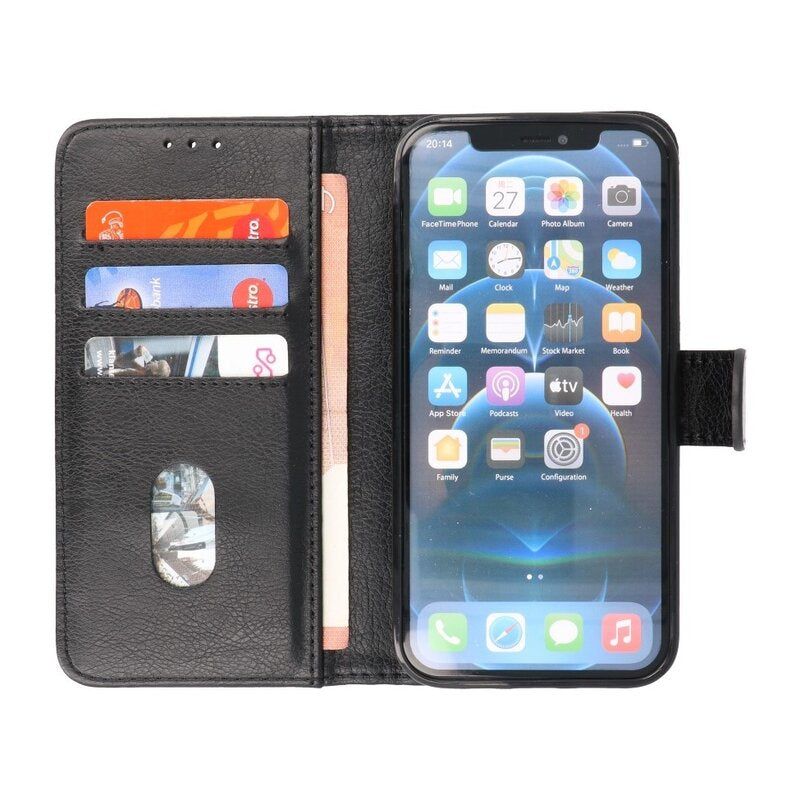 Bookstyle Wallet Cases Hoesje voor iPhone 15 Zwart