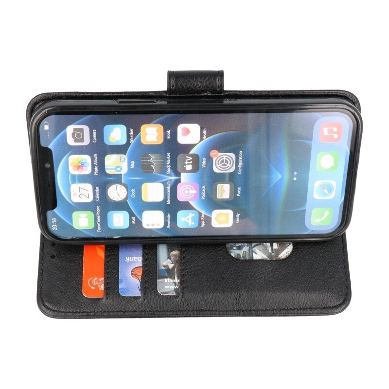 Bookstyle Wallet Cases Hoesje voor iPhone 15 Zwart