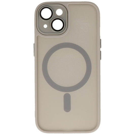 Mat-Transparent met Camera Beschermer Magsafe Case voor iPhone 15 Grijs