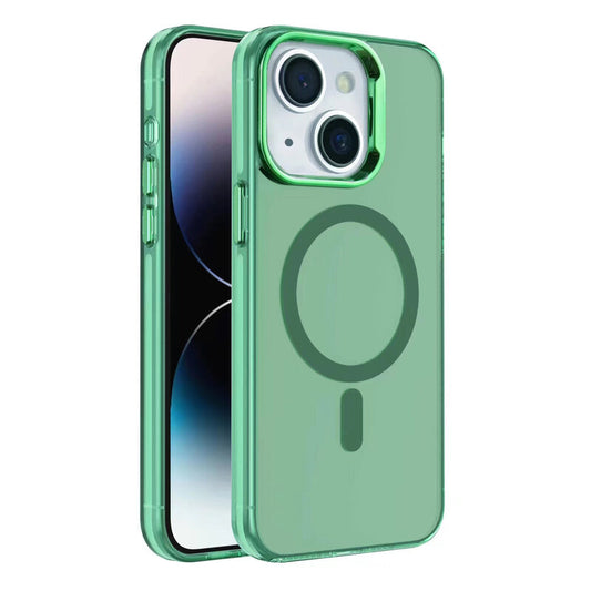 IMD Magnetic Fashion Color Hard Case voor iPhone 15 Donker Groen