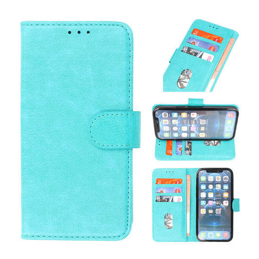 Bookstyle Wallet Cases Hoesje voor iPhone 15 Groen