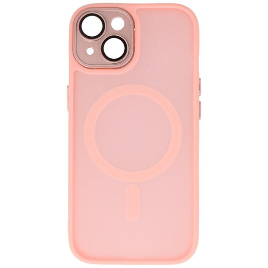 Mat-Transparent met Camera Beschermer Magsafe Case voor iPhone 15 Roze